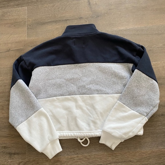 American Eagle 1/4 Zip Color Block Tie Oversized Pullover Jacket Sweatshirt - Picture 5 of 9